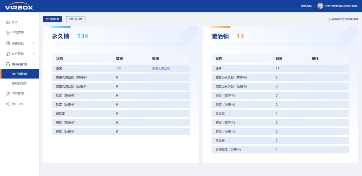 用户锁列表-用户锁概览